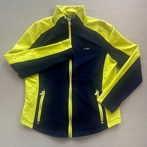 Lauren Active Ralph Lauren Navy Neon Yellow Colorblock Zip Up Track Jacket XL